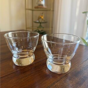 Vintage Clear Glass “L” monogram Rocks Glasses - Set of 2